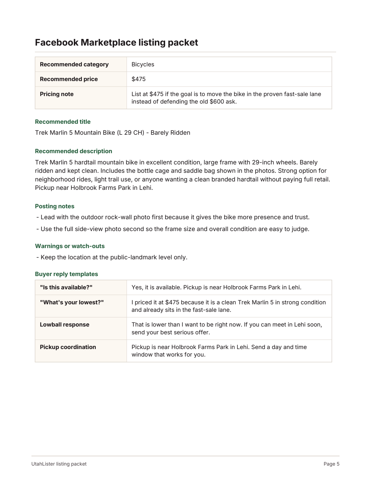 Listing Package Page 5